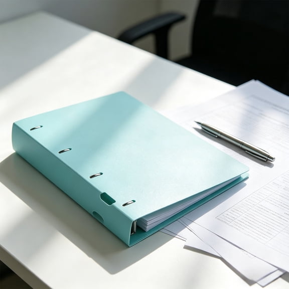 A4 Ring Binder Folder with 11 Hole Inner Page Bag, Clear View PVC Document Folder - Loose Leaf Binder for Organizing Papers, Punchable Folder,12.2x10.2in