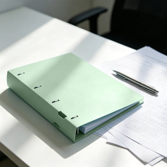 A4 Ring Binder Folder with 11 Hole Inner Page Bag, Clear View PVC Document Folder - Loose Leaf Binder for Organizing Papers, Punchable Folder,12.2x10.2in