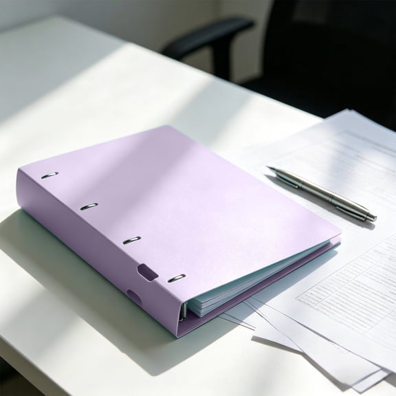 A4 Ring Binder Folder with 11 Hole Inner Page Bag, Clear View PVC Document Folder - Loose Leaf Binder for Organizing Papers, Punchable Folder,12.2x10.2in