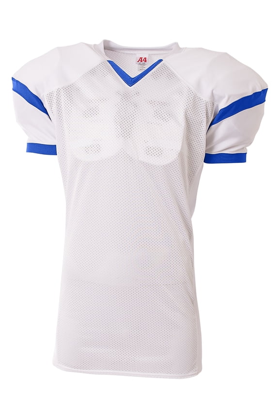 Rollout Football Jersey For Teen Male in White/Royal | NB4265
