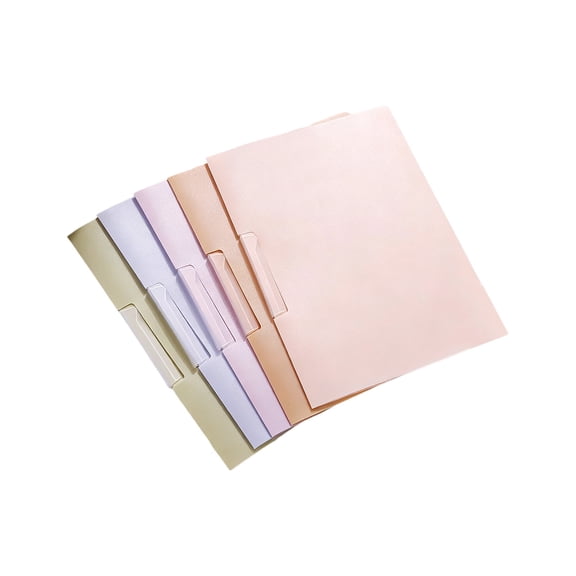 A4 Rotating Side-Opening File Folder with Buckle, 5pcs Plastic Document Organizer with Pockets for Office, School, and Travel Use