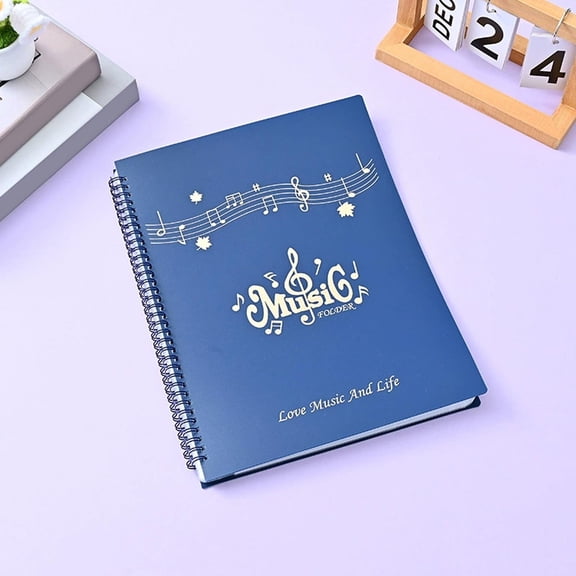 A4 Sheet Music Folder for Musicians Students, Sturdy Water-Resistant Plastic Cover with 4 Double-Pocket Pages, Clear Front for Organization, Securely Holds Letter-Size Sheets