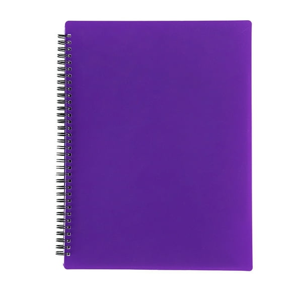 A4 Sheet Music Organizer, Simple Spiral Folder 30 Pockets for Sheet Music, Drawings and Documents, Easy Editing (Purple)