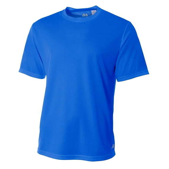 A4 Short Sleeve Birds-Eye Mesh Crew For Men in Royal | N3252
