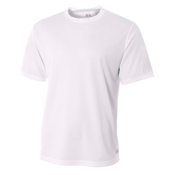A4 Short Sleeve Birds-Eye Mesh Crew For Men in White | N3252