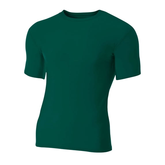A4 Short Sleeve Compression Crew For Men in Forest N3130