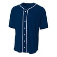 thumbnail image 1 of A4 Short Sleeve Full Button Baseball Jersey For Teen Male in Navy | NB4184, 1 of 2