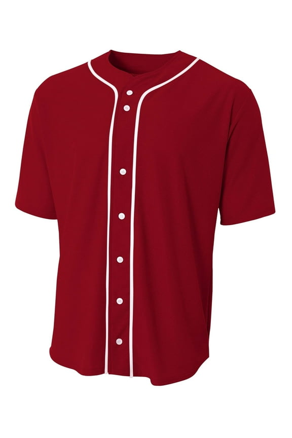 Short Sleeve Full Button Baseball Jersey