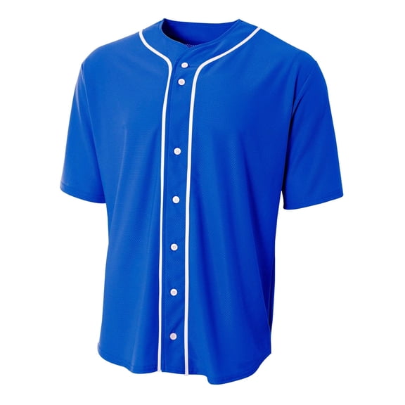 A4 Short Sleeve Full Button Baseball Jersey