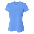 thumbnail image 1 of A4 Short Sleeve V-Neck Bird's Eye Mesh Tee For Women in Electric Blue NW3254, 1 of 3