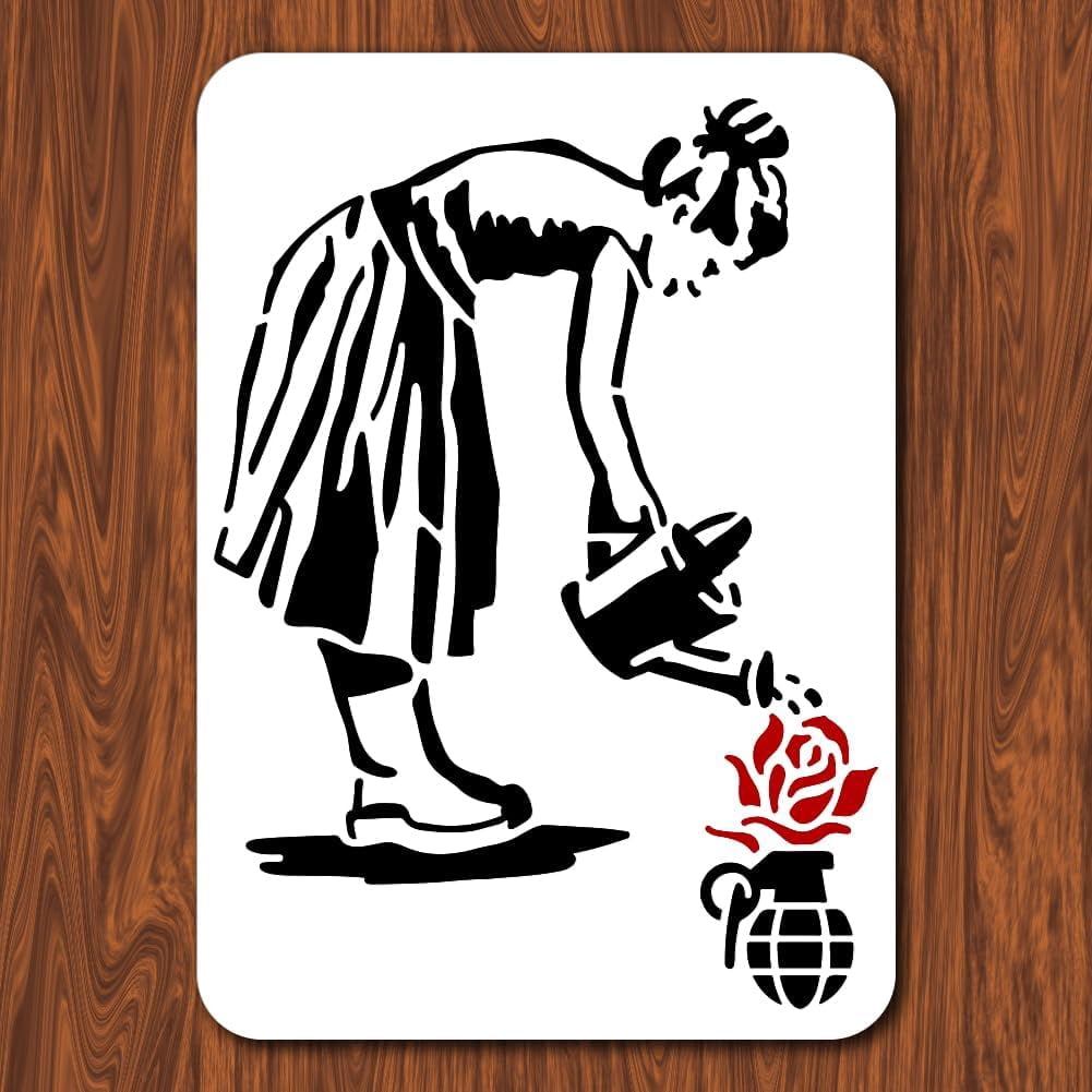 A4 Size Banksy Painting Stencil Reusable Banksy Street Draffiti ...