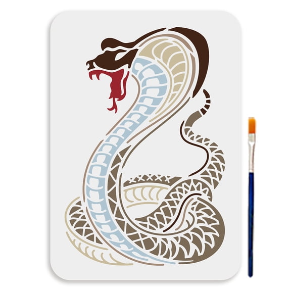 A4 Size Cobra Snake Cold Blooded Animal Template 11.7x8.3inchs Reusable Python Stencil Reptile PET Hollowing TemplateDIY