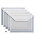thumbnail image 1 of A4 Size Document Folders 10-Pack, Plastic File Holders with Snap Button, Clear Waterproof Envelopes for Office, Home, and Travel Organization, Efficient Filing System, 1 of 6