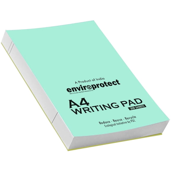 A4 Size, Notepads, Jumbo Writing Notepad, 200 Sheets Per Pad, Cornell System (White) Pack Of 2