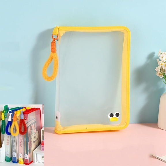 A4 Size Zipper File Folders with Handle, Upgraded Thickened Waterproof Document Protector, Puzzle & Toy Storage Bags（1pack Yellow）