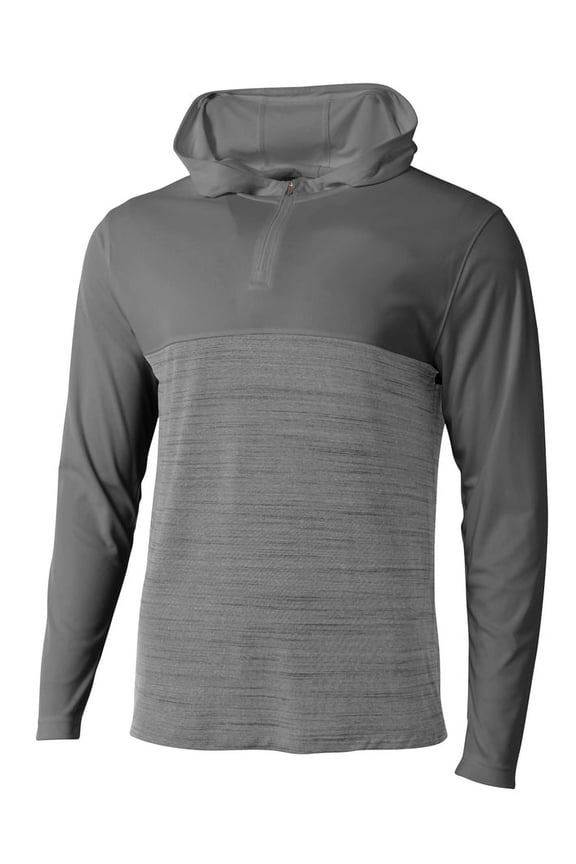 Slate Quarter Zip Hoodie For Men in Graphite | N4013