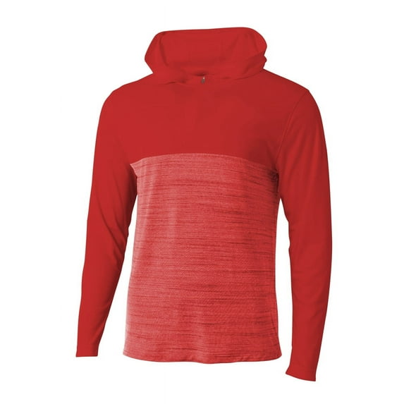 A4 Slate Quarter Zip Hoodie For Men in Scarlet | N4013