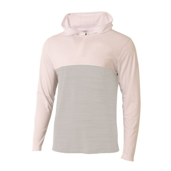 A4 Slate Quarter Zip Hoodie For Men in White | N4013
