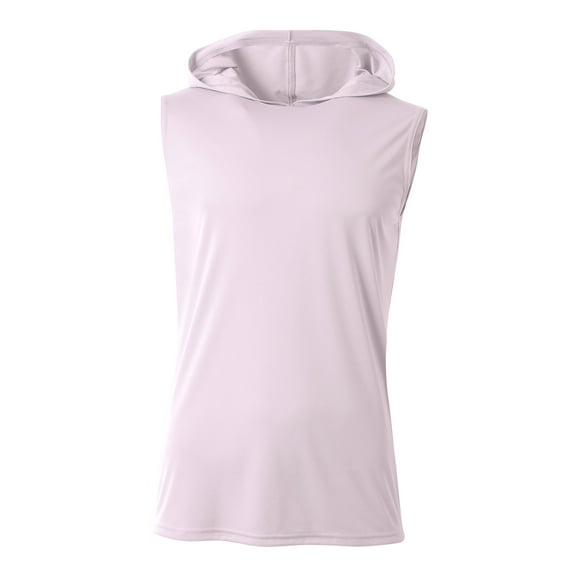 A4 Sleeveless Hooded Tee For Men in White N3410