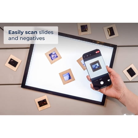 A4 Slide Viewer | Light Pad Backlight | Negative Viewer | Film Negatives & Old Slides Scanning Light Box | Hands-Free Ultra-Thin Ultimate Brightness (Includes USB Adapter) - Black