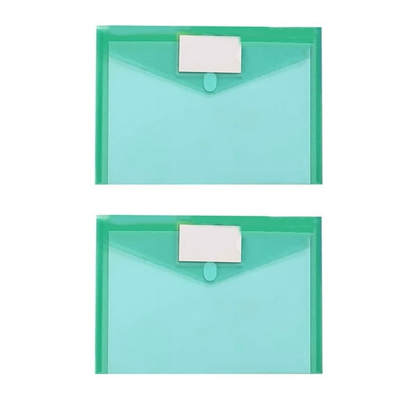 A4 Snap Button Colorful Storage Document Bag Clearance, Furenl 2 Pack Plastic Envelopes Poly Envelopes Sooez Clear Document Folders Us Letter A4 Size File Envelopes, Green