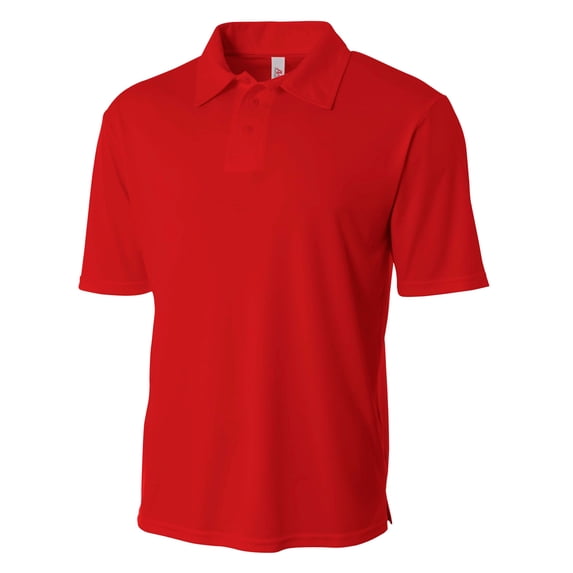 A4 Solid Interlock Polo For Men in Scarlet | N3261