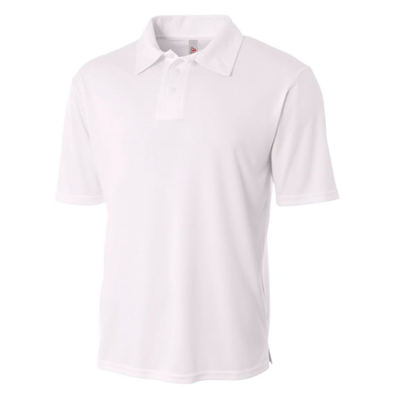 A4 Solid Interlock Polo For Men in White | N3261