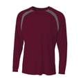 thumbnail image 1 of A4 Spartan Long Sleeve Color Block Crew For Men in Maroon/Graphite | N3003, 1 of 1