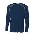 thumbnail image 1 of A4 Spartan Long Sleeve Color Block Crew For Men in Navy/Graphite | N3003, 1 of 1