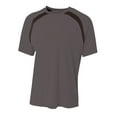 thumbnail image 1 of A4 Spartan Short Sleeve Color Block Crew For Men in Graphite/Black | N3001, 1 of 2
