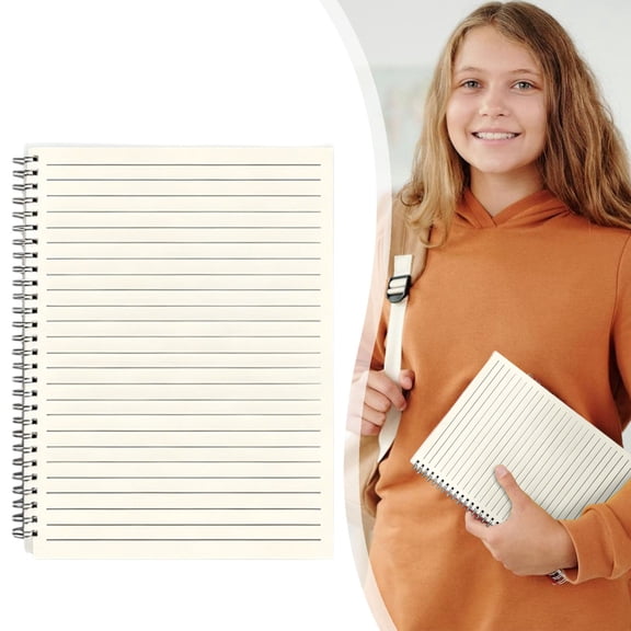 A4 Spiral Notebook, Plastic Cover 160 Pages Lined Grid Blank Notebook, Durable Waterproof Cover Writing Journal, Thick Paper Office Work Notebook for Daily Use