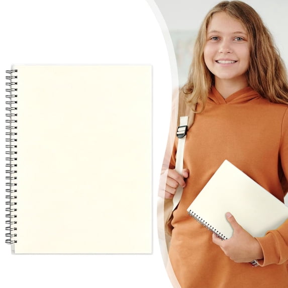 A4 Spiral Notebook, Plastic Cover 160 Pages Lined Grid Blank Notebook, Durable Waterproof Cover Writing Journal, Thick Paper Office Work Notebook for Daily Use