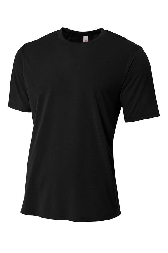 Spun Poly Tee For Men in Black N3264