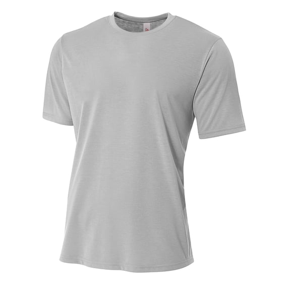 A4 Spun Poly Tee For Men in Silver | N3264