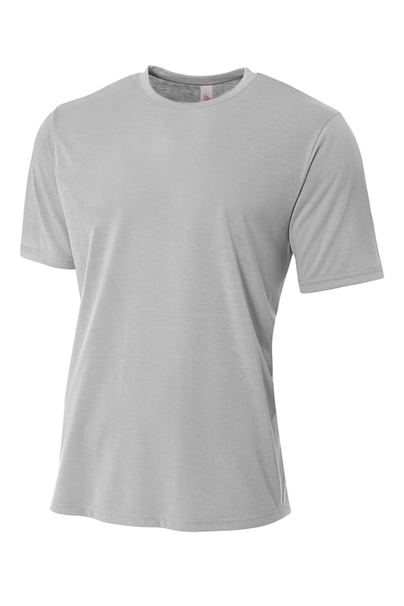 Spun Poly Tee For Men in Silver N3264