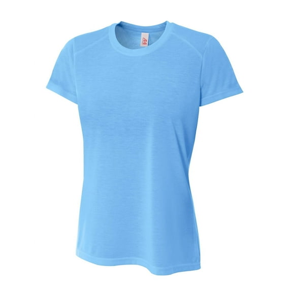 A4 Spun Poly Tee For Women in Lt Blue NW3264