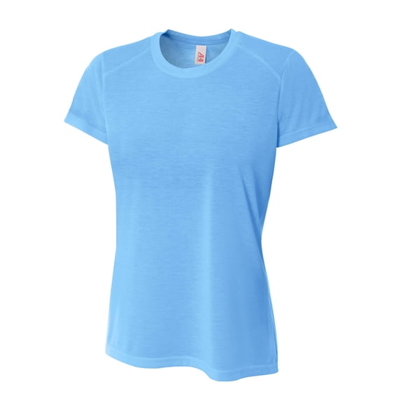 A4 Spun Poly Tee For Women in Lt Blue NW3264