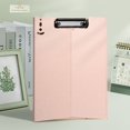 thumbnail image 1 of A4 Standing Document Holder, Portable File Organizer, Light Pink, Pp File Holder, With Metal Clip, Holds 75 Sheets, For Desk Organization, Meiiso, 1 of 7
