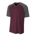 thumbnail image 1 of A4 Strike Raglan Tee For Men in Maroon/Graphite | N3373, 1 of 3