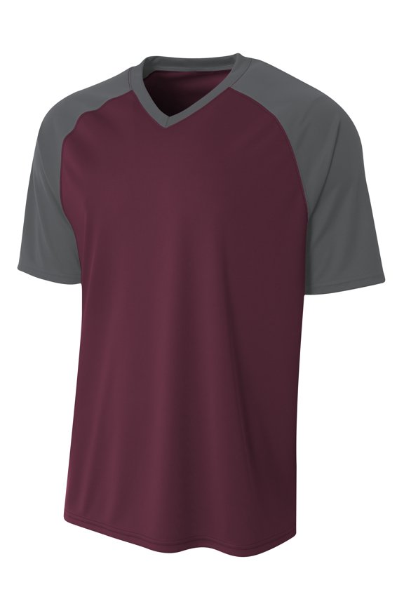 Strike Raglan Tee For Men in Maroon/Graphite | N3373