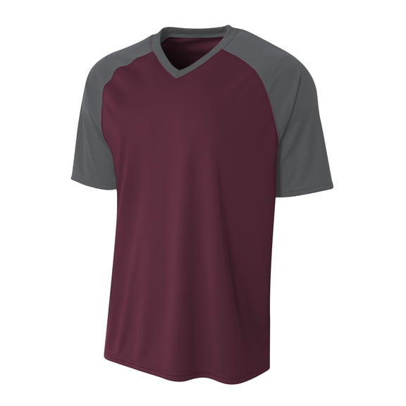 A4 Strike Raglan Tee For Men in Maroon/Graphite | N3373