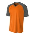 thumbnail image 1 of A4 Strike Raglan Tee For Men in Safety Orange/Graphite | N3373, 1 of 2