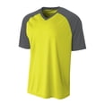 thumbnail image 1 of A4 Strike Raglan Tee For Men in Safety Yellow/Graphite | N3373, 1 of 2