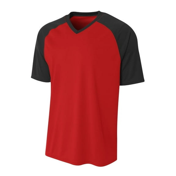 A4 Strike Raglan Tee For Men in Scarlet/Black | N3373