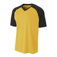 thumbnail image 1 of A4 Strike Raglan Tee For Youth Male in Gold/Black NB3373, 1 of 3