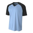 thumbnail image 1 of A4 Strike Raglan Tee For Youth Male in Lt Blue/Blk NB3373, 1 of 3