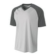 thumbnail image 1 of A4 Strike Raglan Tee For Youth Male in Silver/Graphite NB3373, 1 of 3