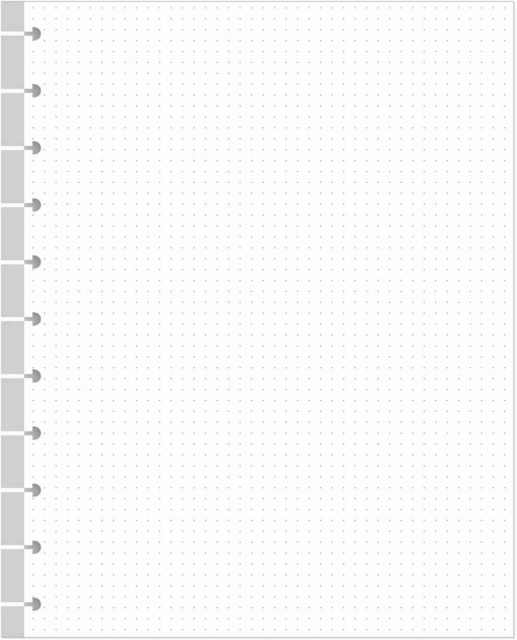 A4 TUL Discbound Dotted Refill Paper, 11-Disc Dot Grid Filler Paper, 100Sheets / 200Pages, 100gsm White Paper, 8.5'' x 11''