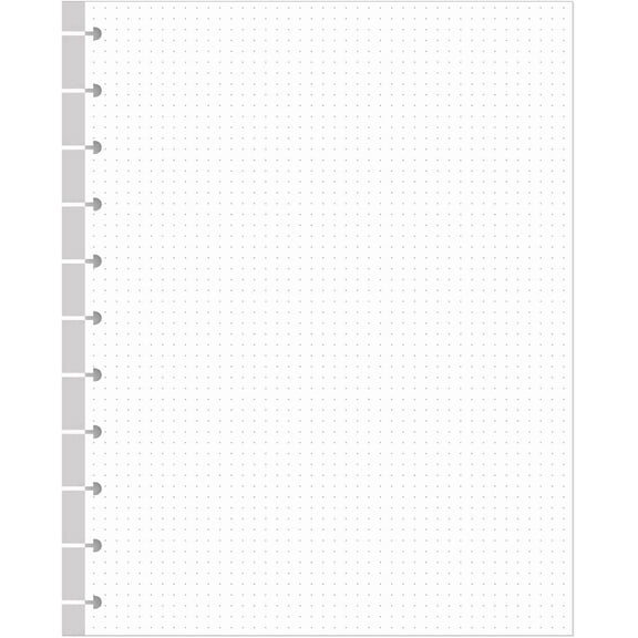 A4 TUL Discbound Dotted Refill Paper, 11-Disc Dot Grid Filler Paper, 100Sheets / 200Pages, 100gsm White Paper, 8.5'' x 11''