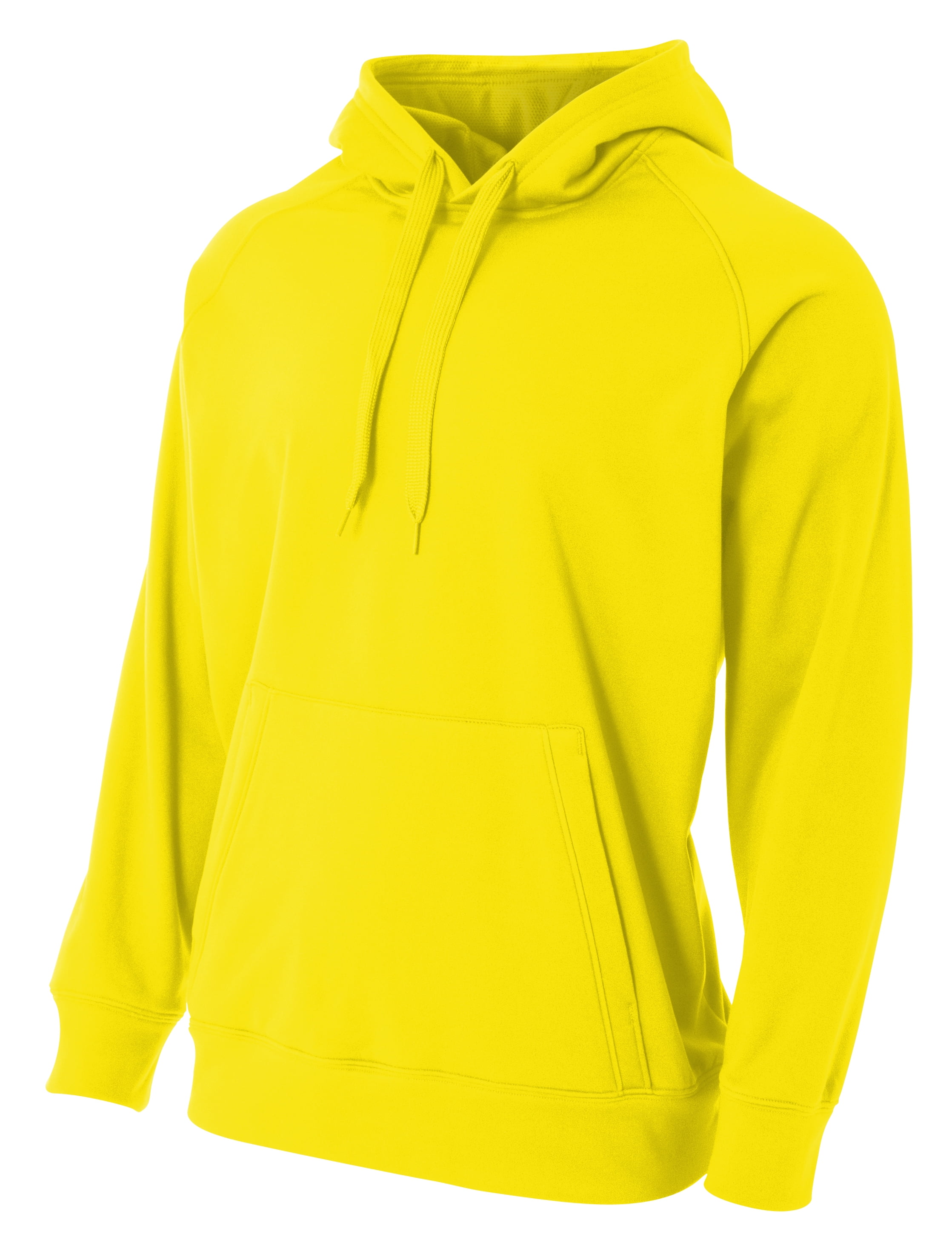A4 Tech Fleece Hoodie For Men in Safety Yellow N4237